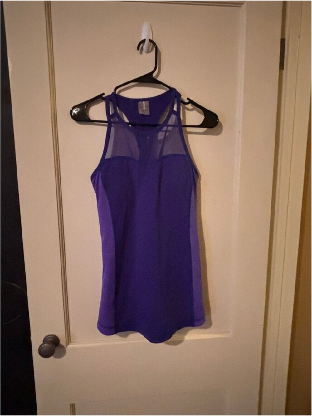 Calla Purple Sleeveless Mesh Panel Tank Size M